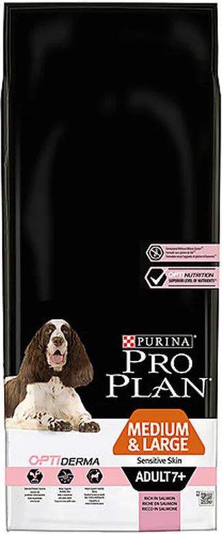 Pro Plan - Croquettes OPTIDERMA Medium & Large Adult 7+ Sensitive Skin Saumon Pour Chien Senior - 14Kg 3 Pro Plan - Croquettes OPTIDERMA Medium & Large Adult 7+ Sensitive Skin Saumon Pour Chien Senior - 14Kg