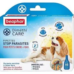DiméthiCARE - Pipettes STOP S Parasites Pour Petit Chien - 6x1,5ml
