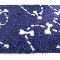 Martin Sellier - Tapis Plat Petbed Pointillé Bleu Et Blanc Pour Chien - 75x100cm