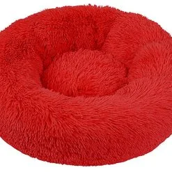 Wouapy - Corbeille Ronde Moelleuse Rouge Pour Chien - 50cm