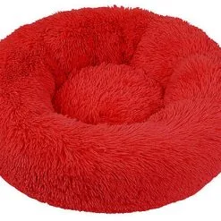 Wouapy - Corbeille Ronde Moelleuse Rouge Pour Chien - 60cm