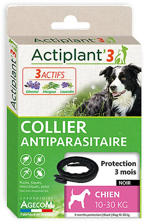 ActiPlant'3 - Collier Antiparasitaire Pour Moyen Chien - Noir 3 ActiPlant'3 - Collier Antiparasitaire Pour Moyen Chien - Noir