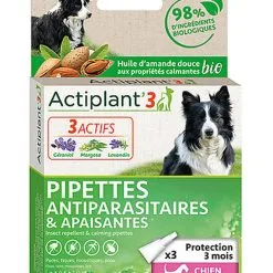 ActiPlant'3 - Pipettes Antiparasitaires Et Apaisantes Bio Pour Chien De Moyenne Taille - X3
