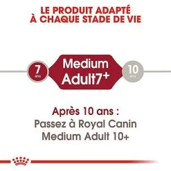 Royal Canin - Croquettes Medium Adulte 7+ Pour Chien -Nourriture pour chien Soldes 66799