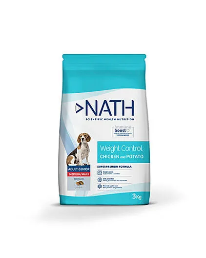 Nath - Croquettes Medium/Maxi Adult Weight Control Au Poulet Pour Chien - 3Kg 3 Nath - Croquettes Medium/Maxi Adult Weight Control Au Poulet Pour Chien - 3Kg