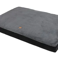 Animalis - Matelas Tissu Suédine Noir Et Gris Pour Chien - 100x65x12cm
