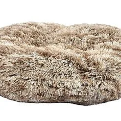 Bobby - Coussin Oval Poilu Taupe Pour Chien - 55x45cm