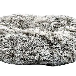 Bobby - Coussin Oval Poilu Gris Pour Chien - 103x72cm