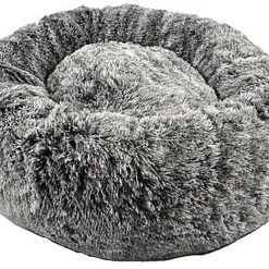 Bobby - Coussin Donut Poilu Gris Pour Chien - M