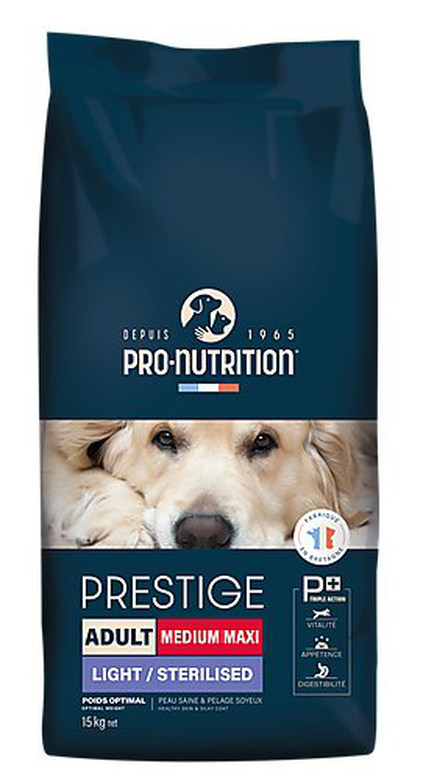 Pro Nutrition Pro-nutrition - Croquettes Prestige Medium Maxi Adult Light/ Sterilised Pour Chiens - 15Kg 3 Pro Nutrition Pro-nutrition - Croquettes Prestige Medium Maxi Adult Light/ Sterilised Pour Chiens - 15Kg